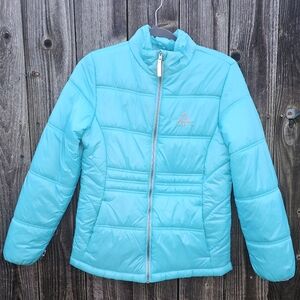 Gerry Girls Full Zip Jacket Bright Light Blue Size L 14/16